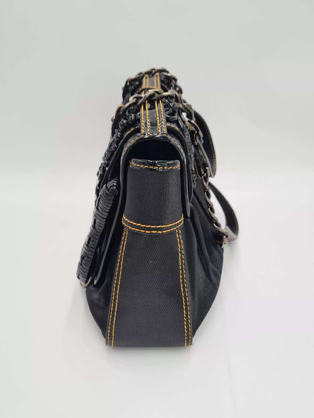 Fendi Pleated Satin Shoulder Bag - Detail 1