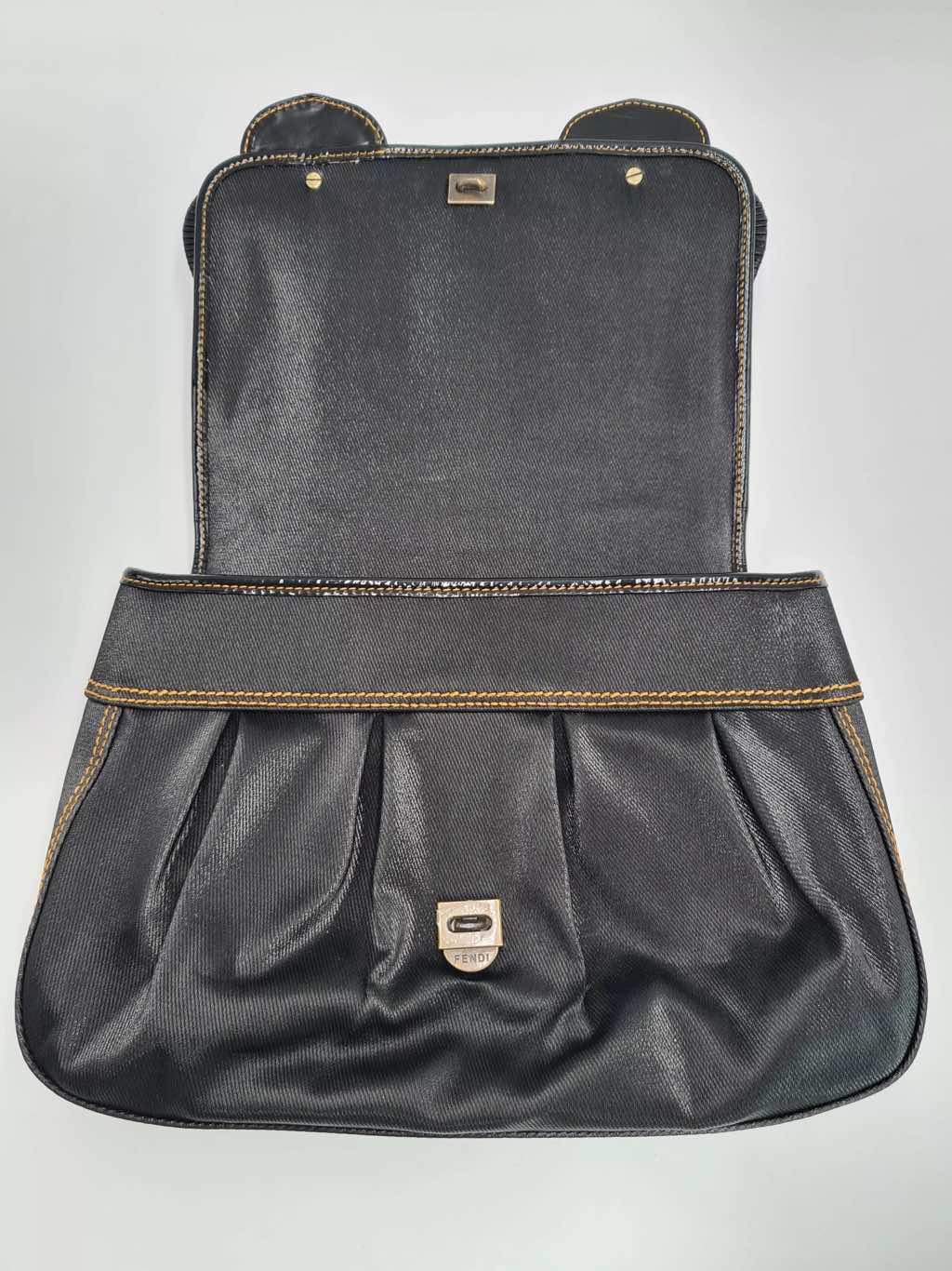 Fendi Pleated Satin Shoulder Bag - Image 12