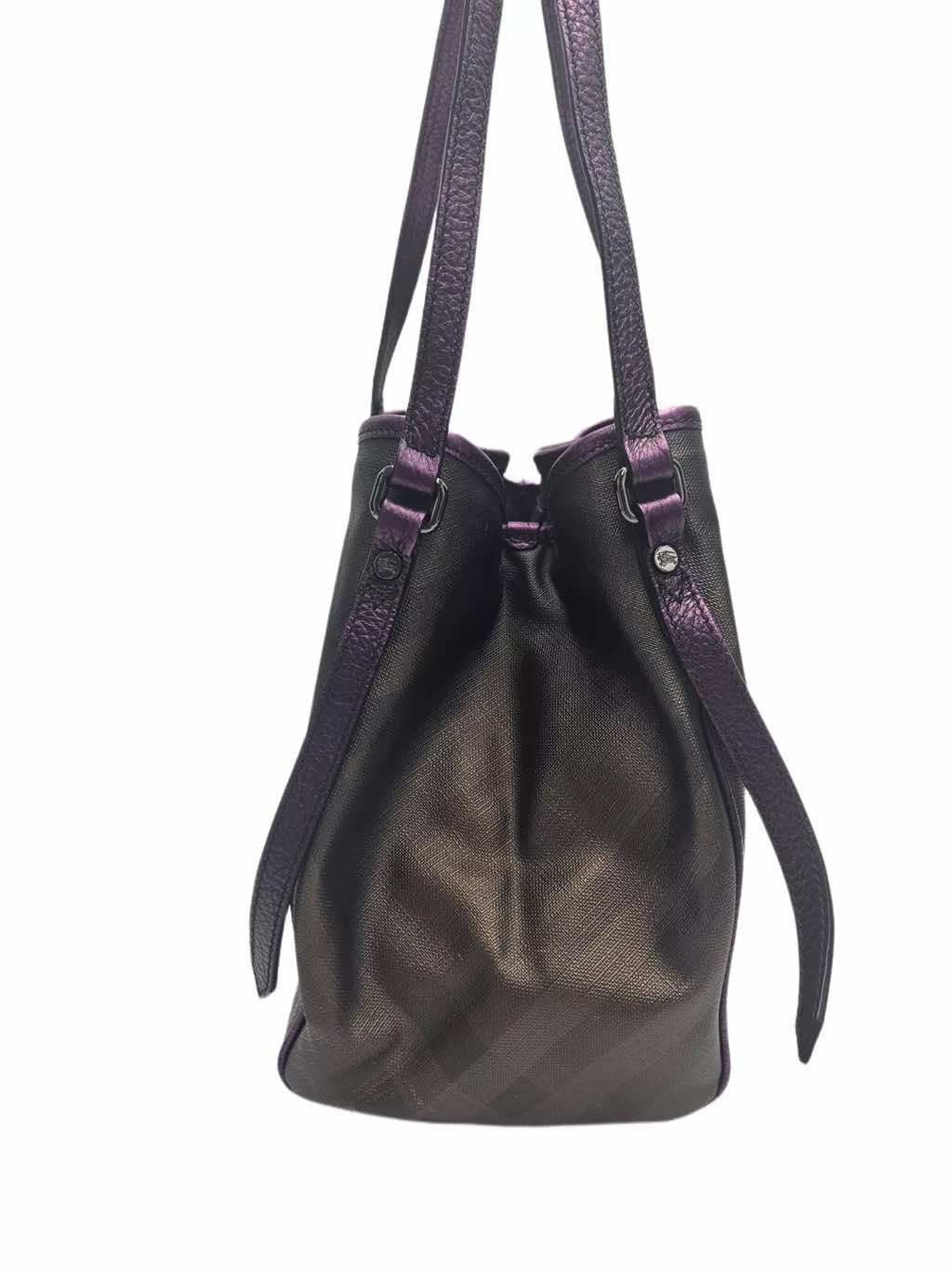 Burberry Purple Check Canterbury Tote - Side view