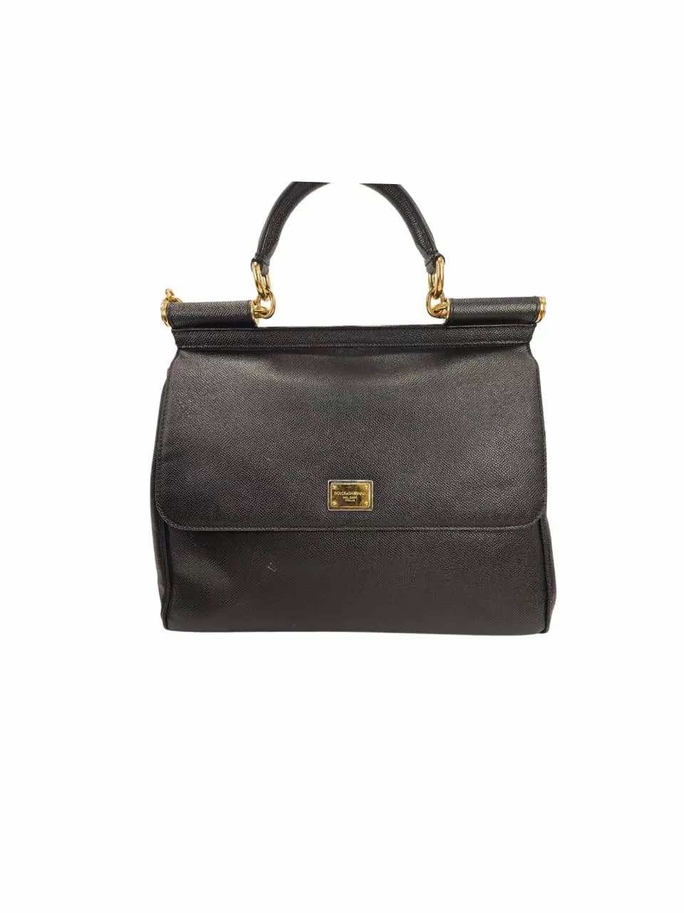 Dolce & Gabbana Black Leather Sicily Bag