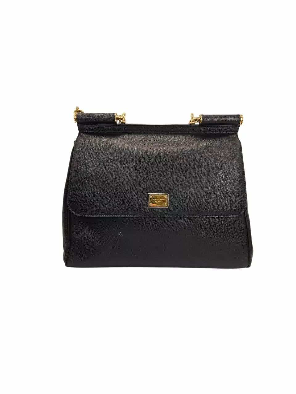 Dolce & Gabbana Black Leather Sicily Bag - Back view