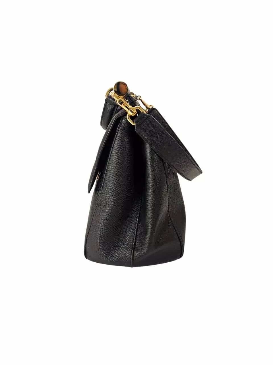 Dolce & Gabbana Black Leather Sicily Bag - 4