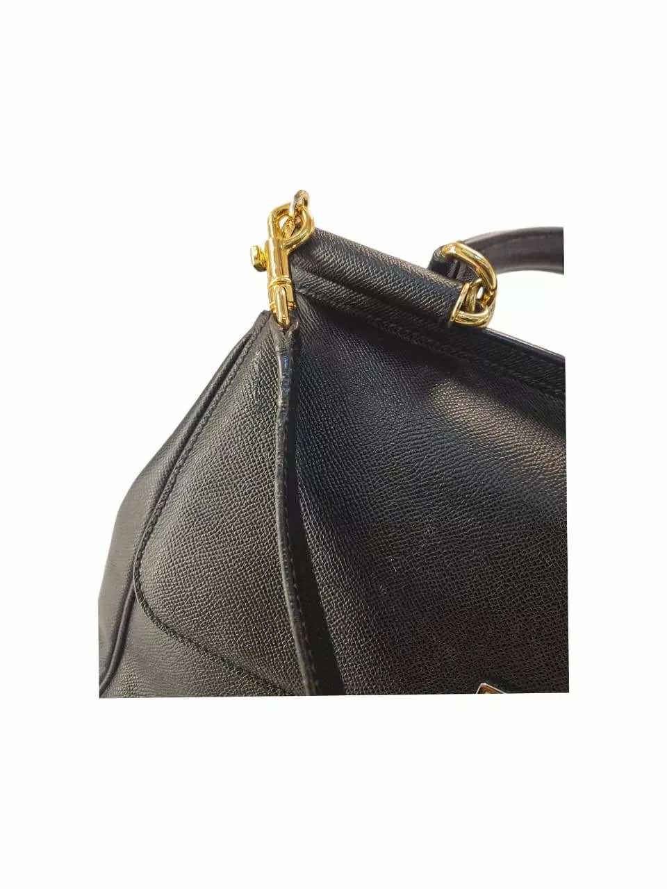 Dolce & Gabbana Black Leather Sicily Bag - Image 10