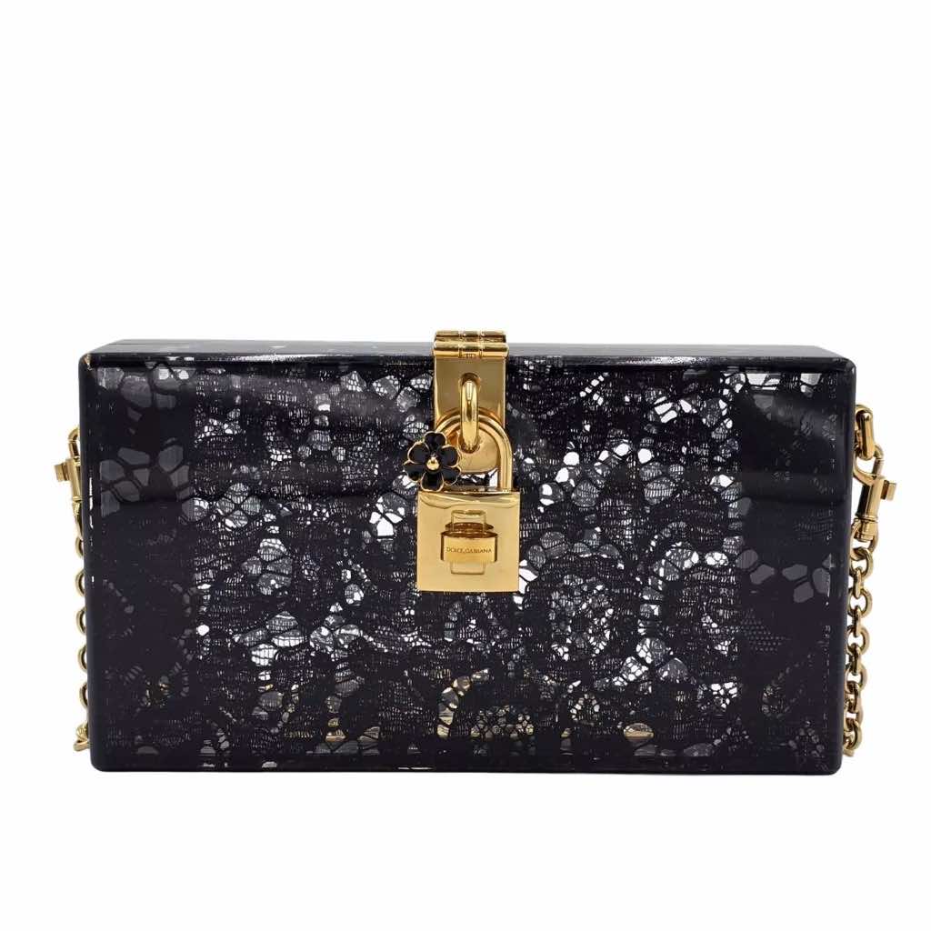 Dolce & Gabbana Black Lace Dolce Clutch
