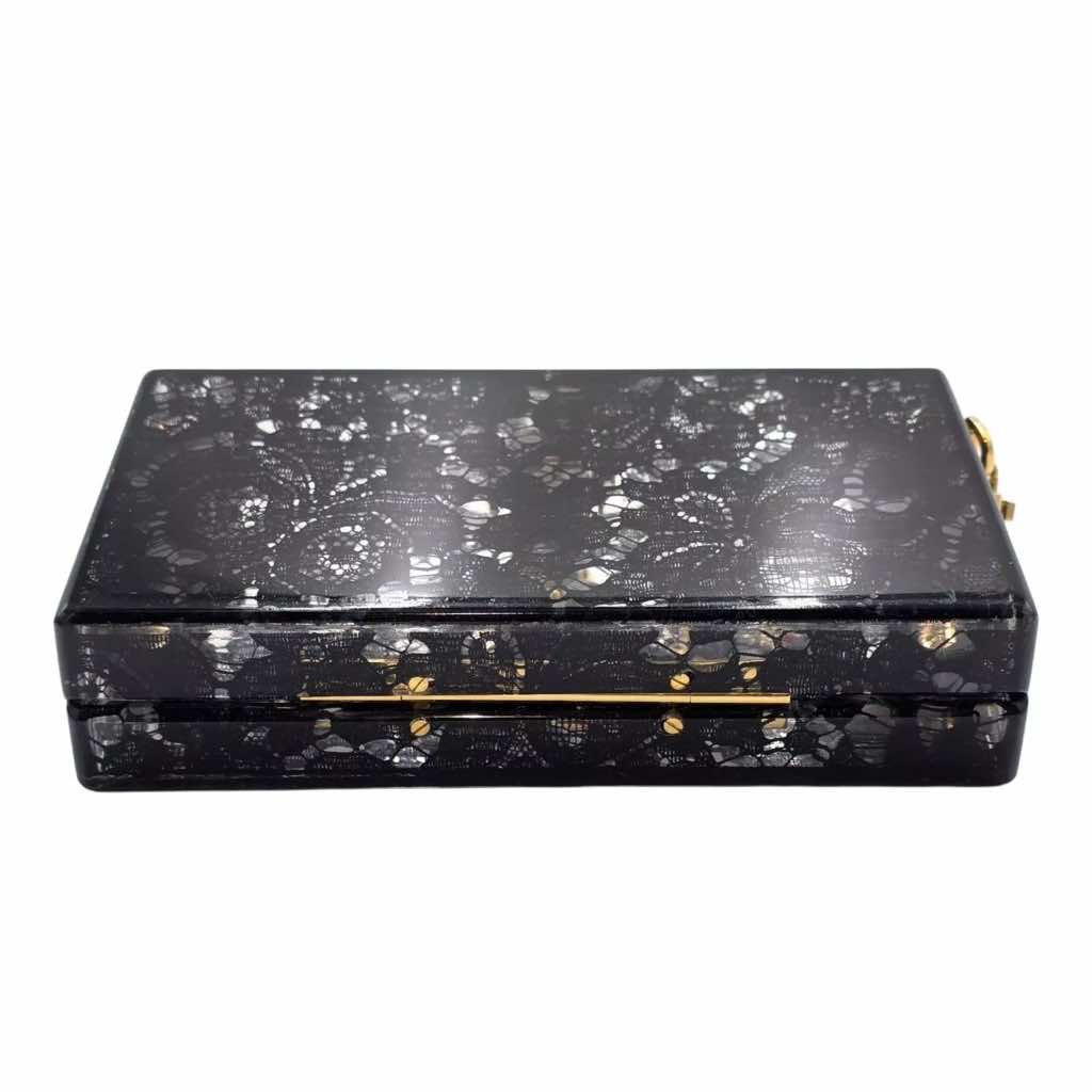 Dolce & Gabbana Black Lace Dolce Clutch - 4