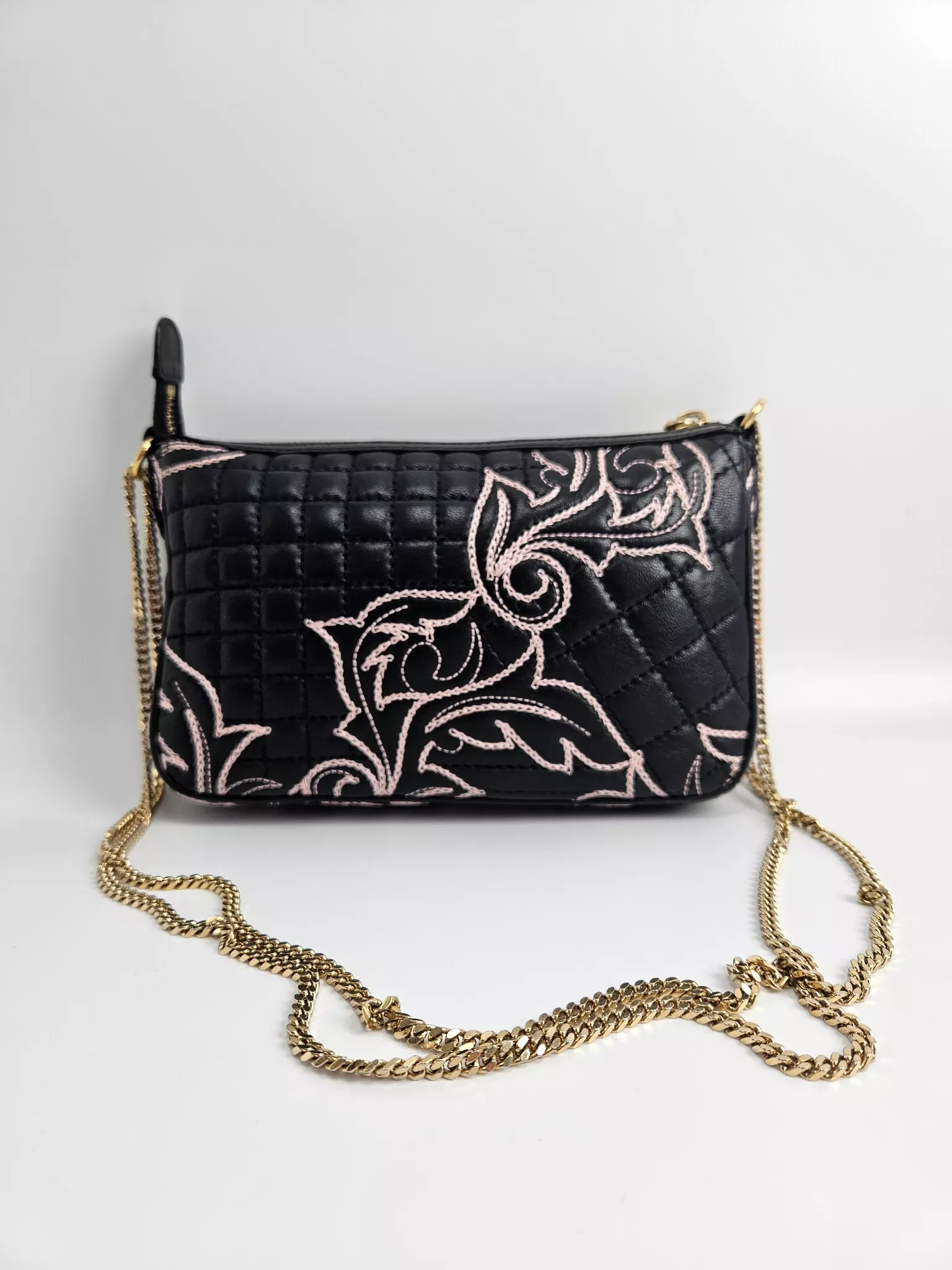 Versace Quilted Leather Chain Bag - Back view