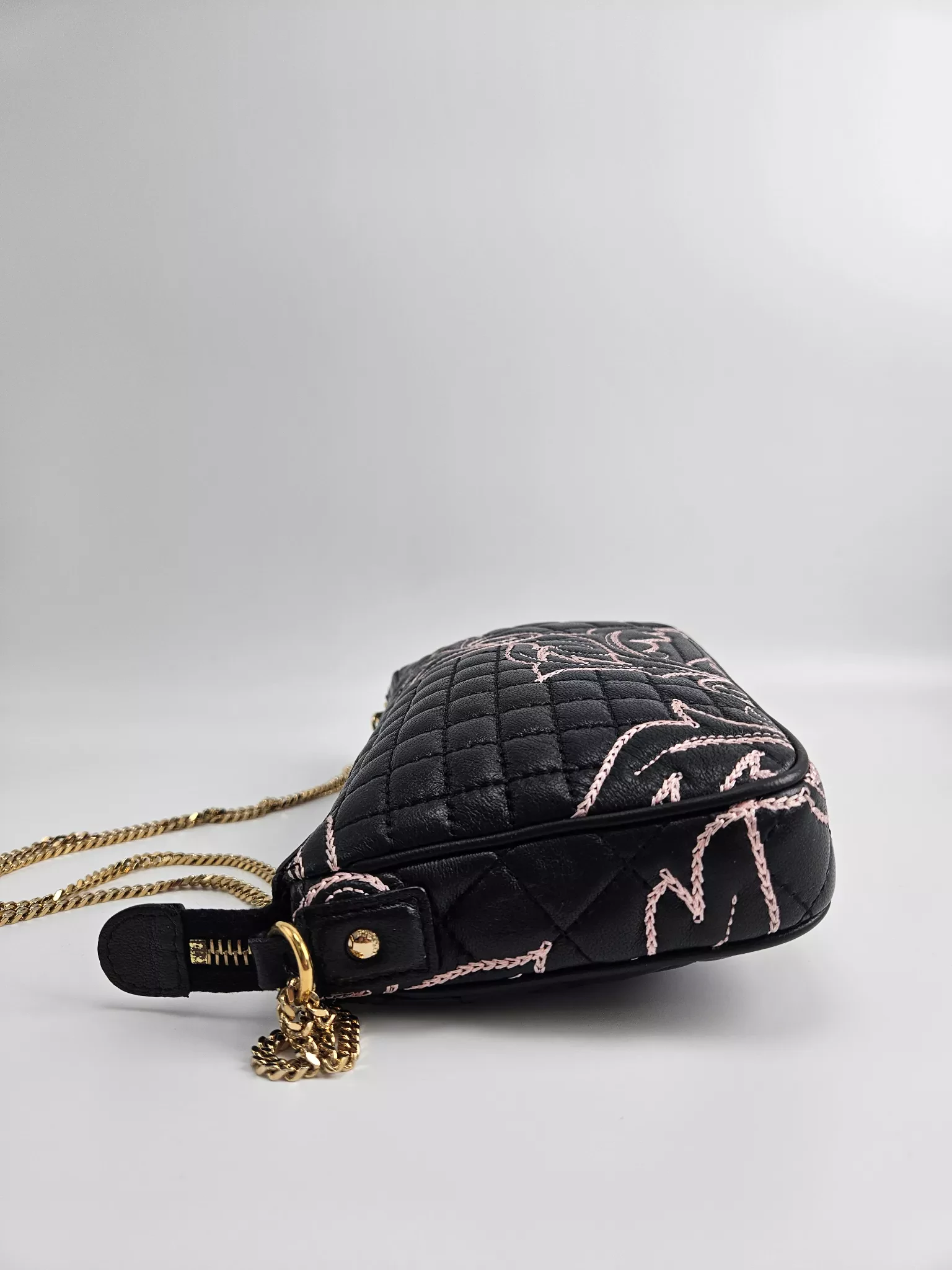 Versace Quilted Leather Chain Bag - Side view