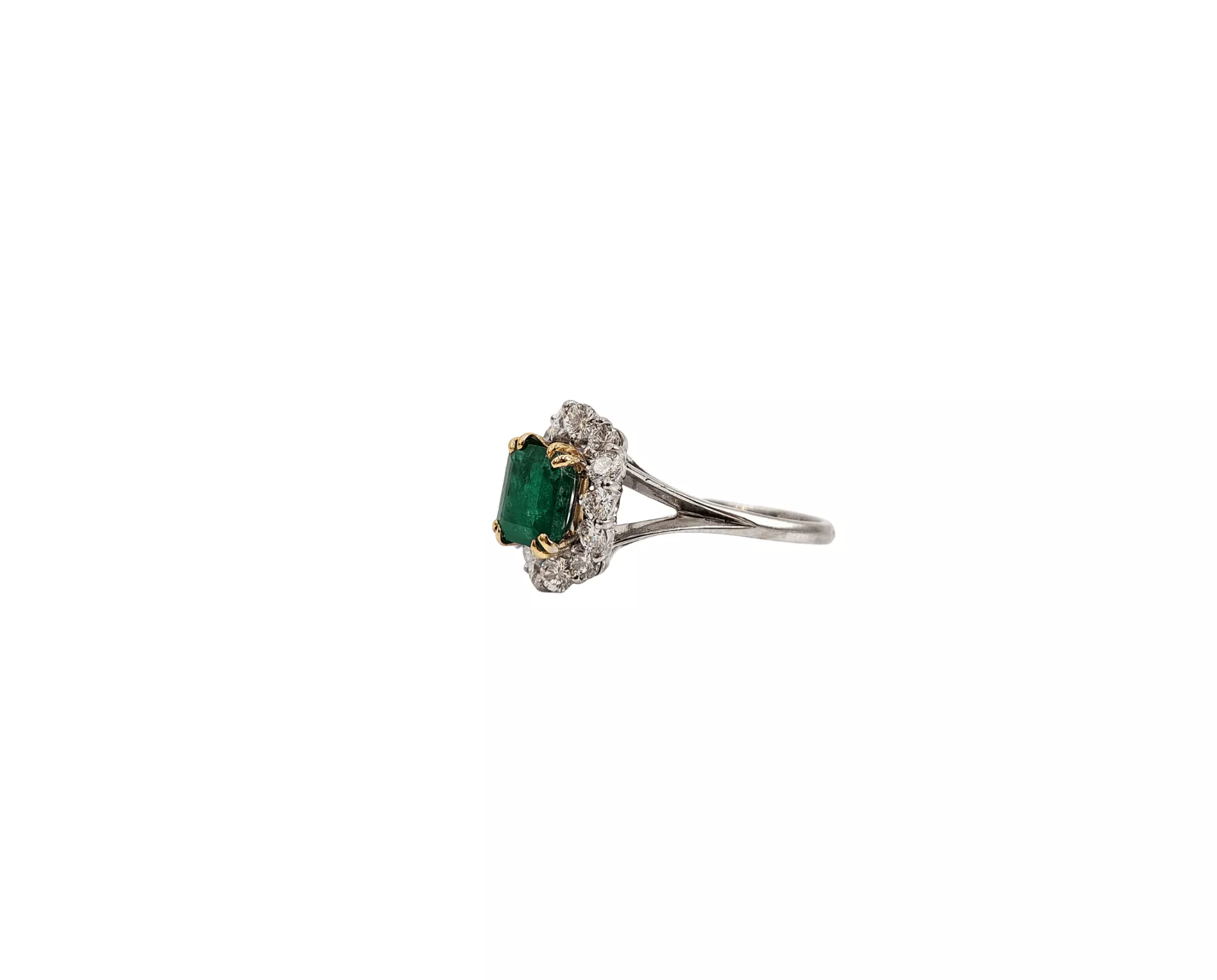 Mauboussin Emerald Stone Diamond Ring - Side view