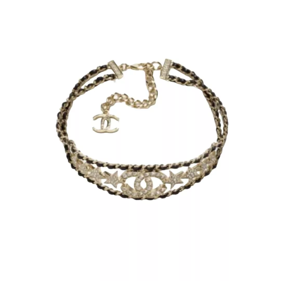 Chanel Leather & Strass Choker