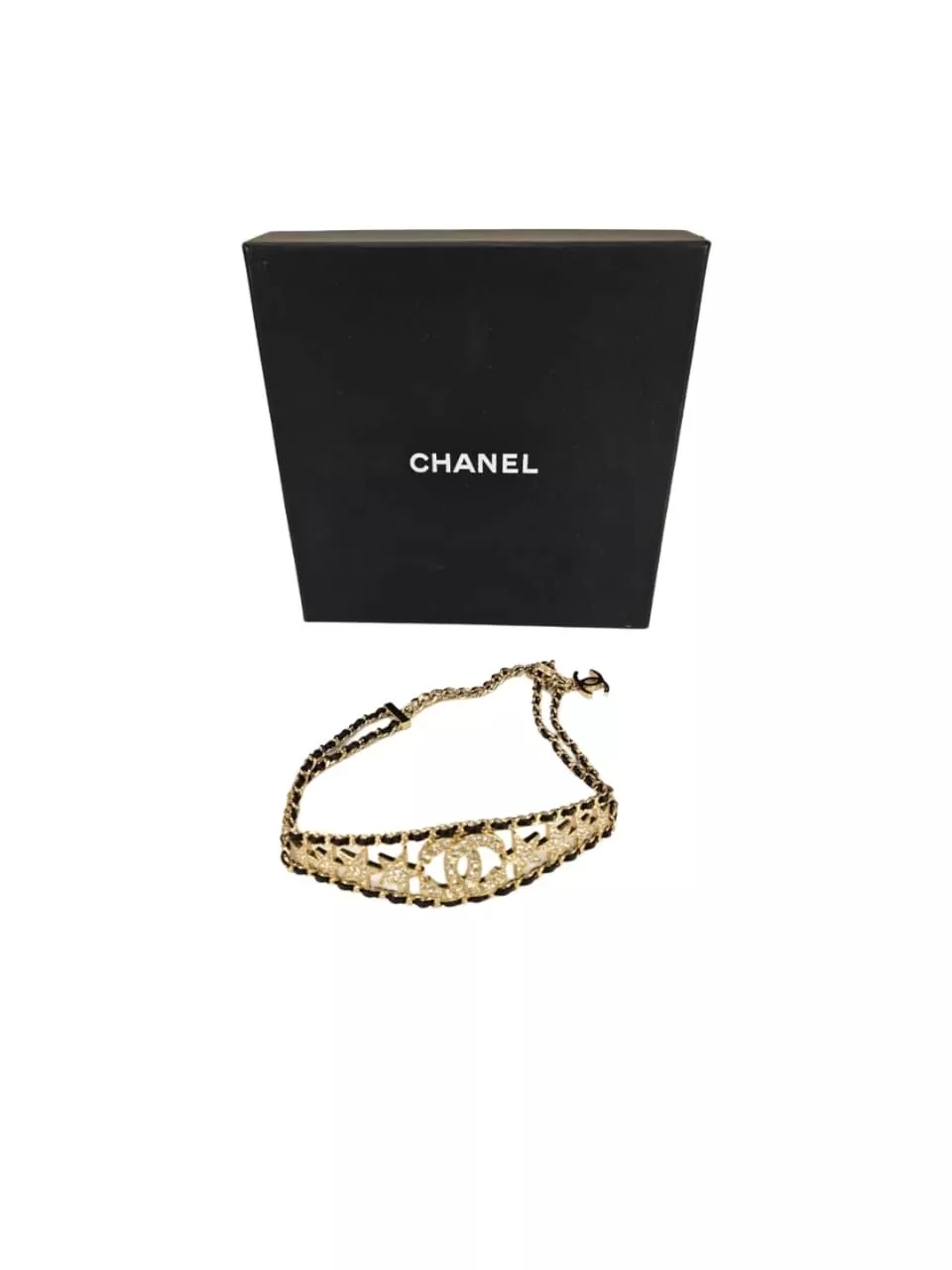 Chanel Leather & Strass Choker - Back view