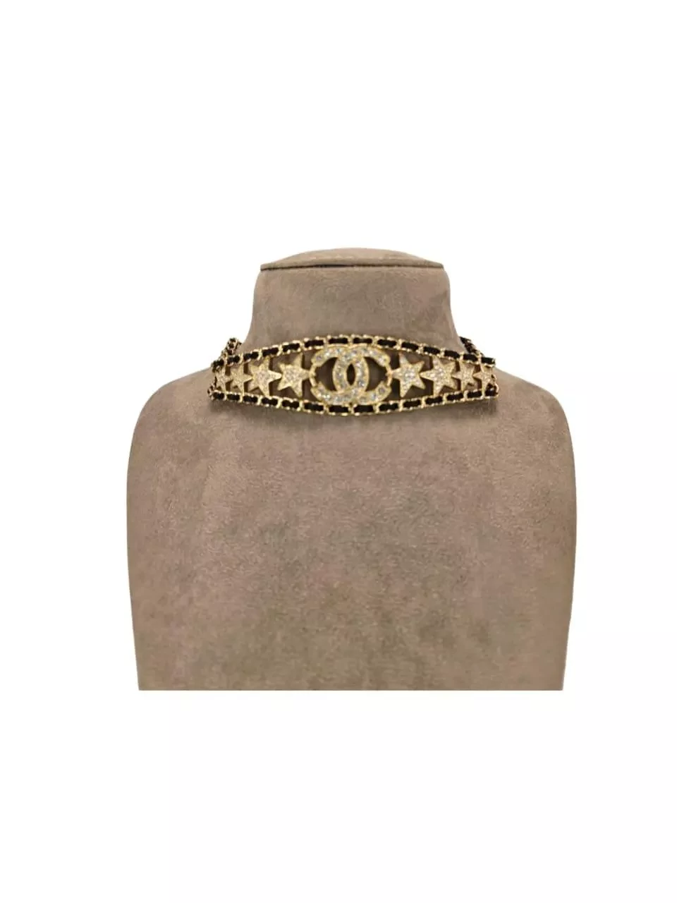 Chanel Leather & Strass Choker - Side view