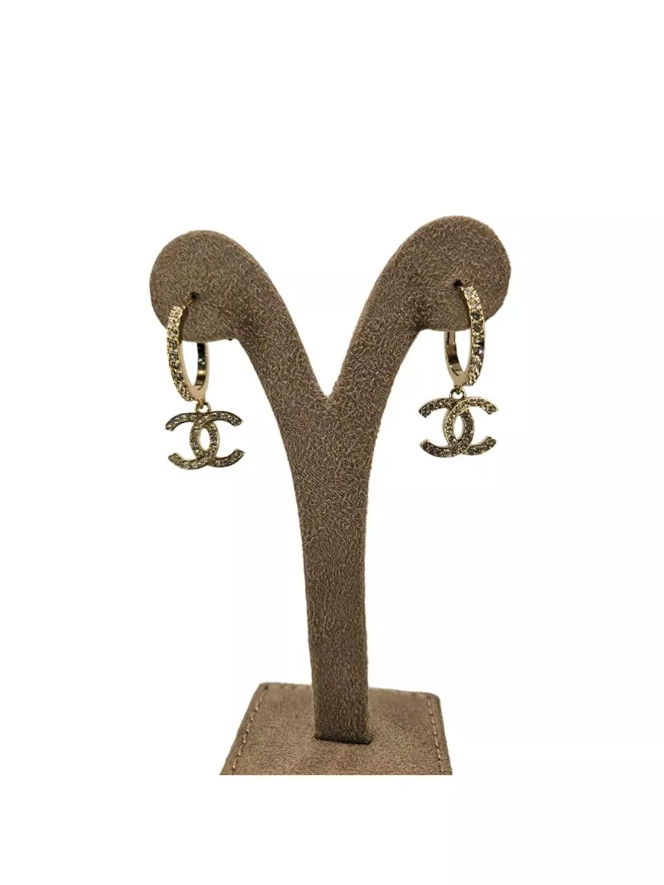 Chanel CC Dangle Hoop Earrings