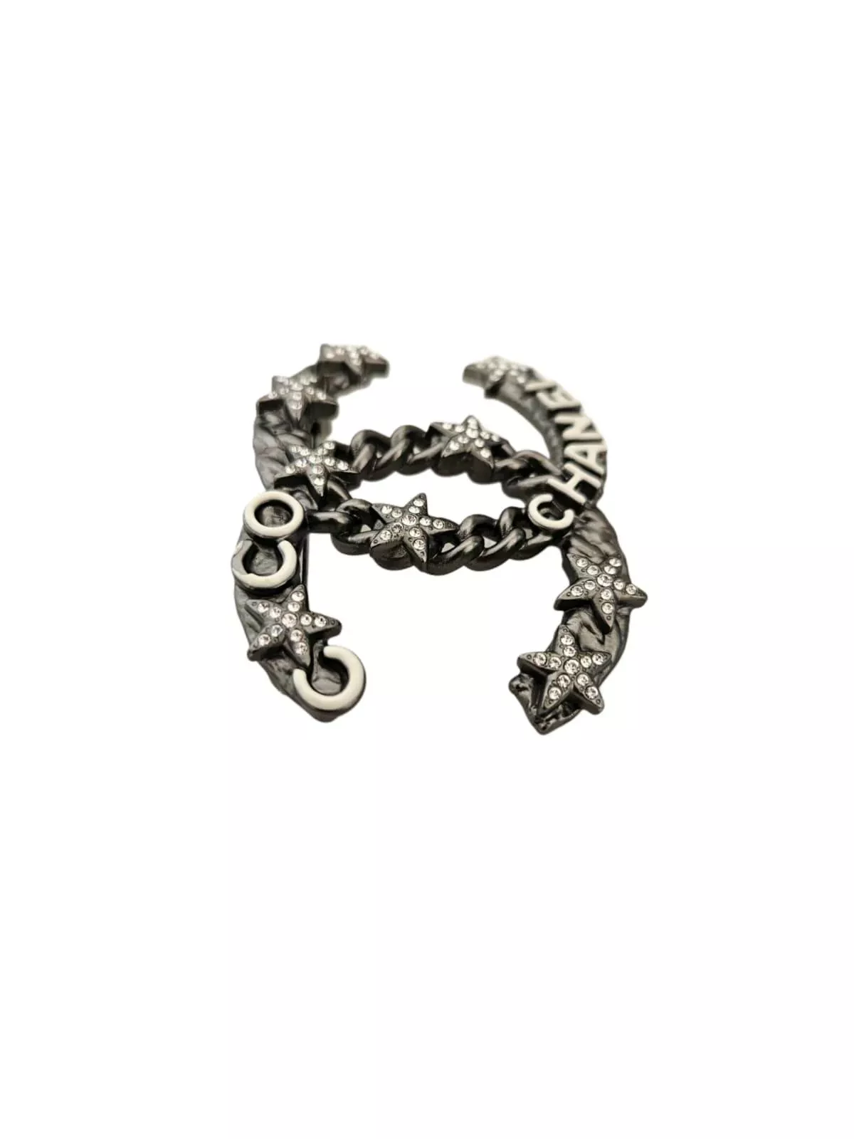 Chanel CC Logo Crystal Brooch - Image 6