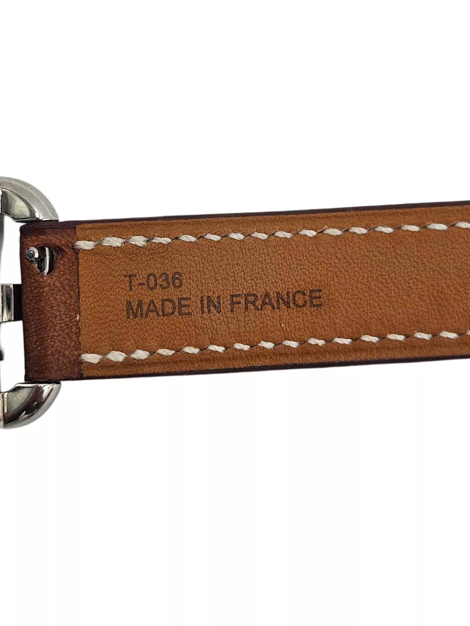 Hermès Silver Leather Wristwatch - Image 6