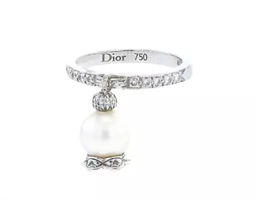 Christian Dior Pearl White Gold Ring
