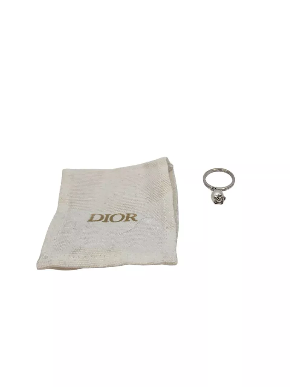 Christian Dior Pearl White Gold Ring - 4