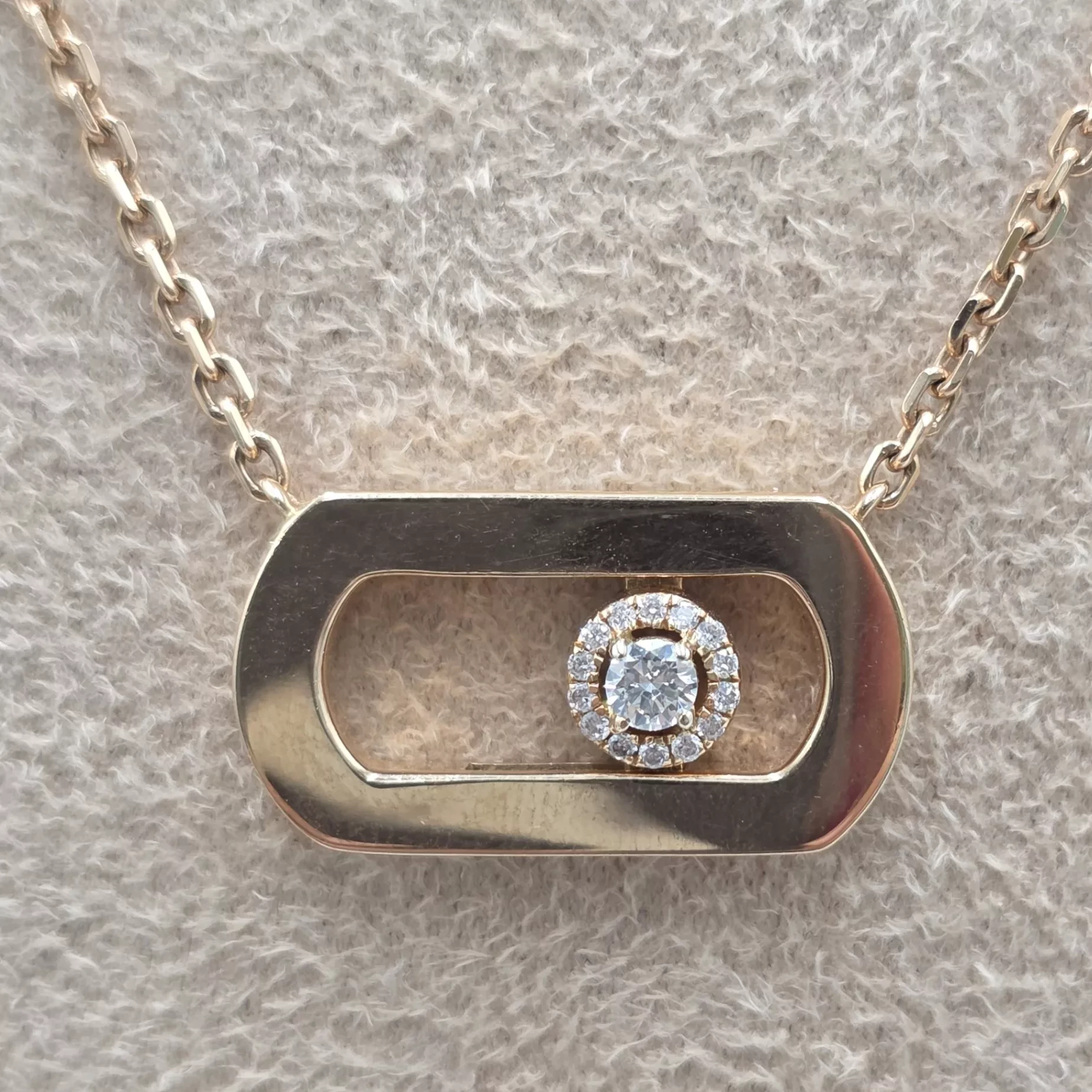 Messika Pink Gold Diamond Necklace - Back view