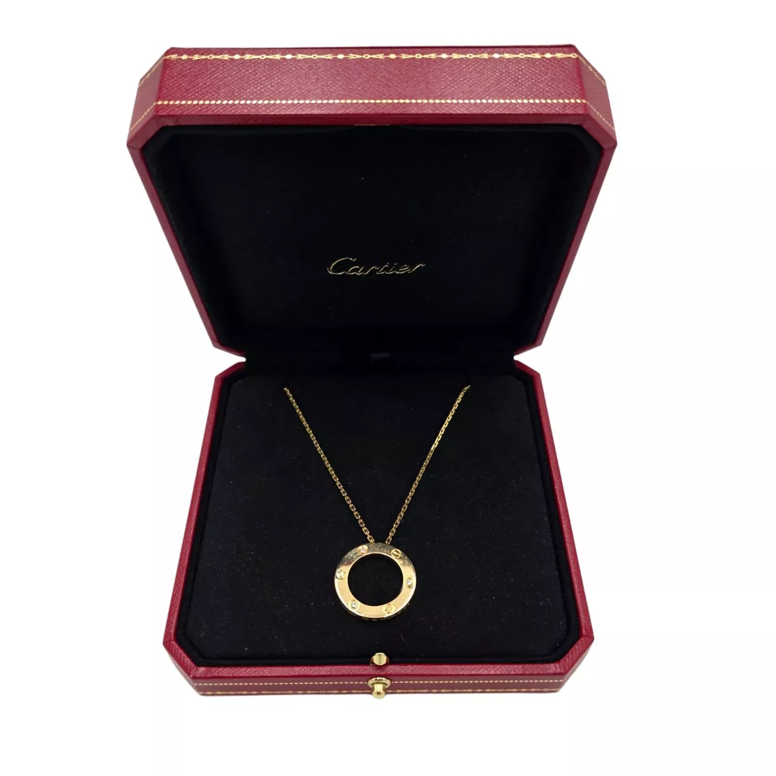 Cartier Love Pendant Diamonds Gold - Side view