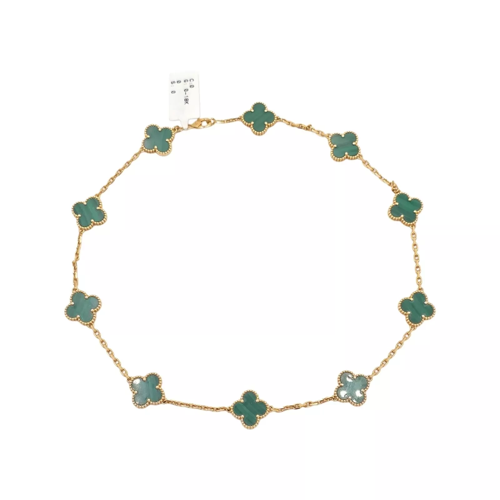 Van Cleef & Arpels Alhambra Gold Malachite Necklace - Back view