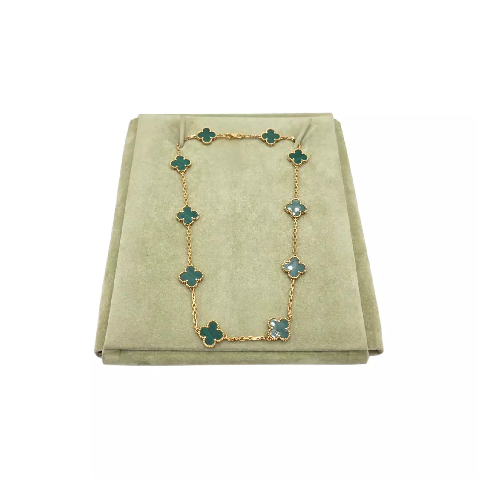 Van Cleef & Arpels Alhambra Gold Malachite Necklace - Detail 2