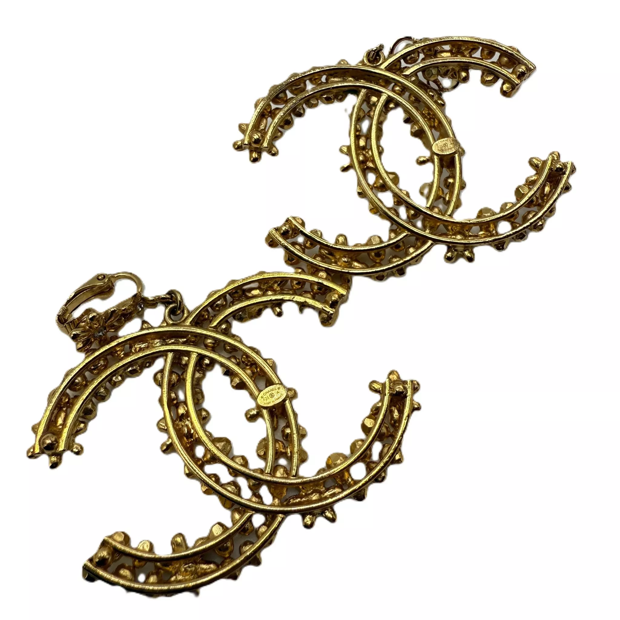Chanel Stud Earrings Gold - Image 6