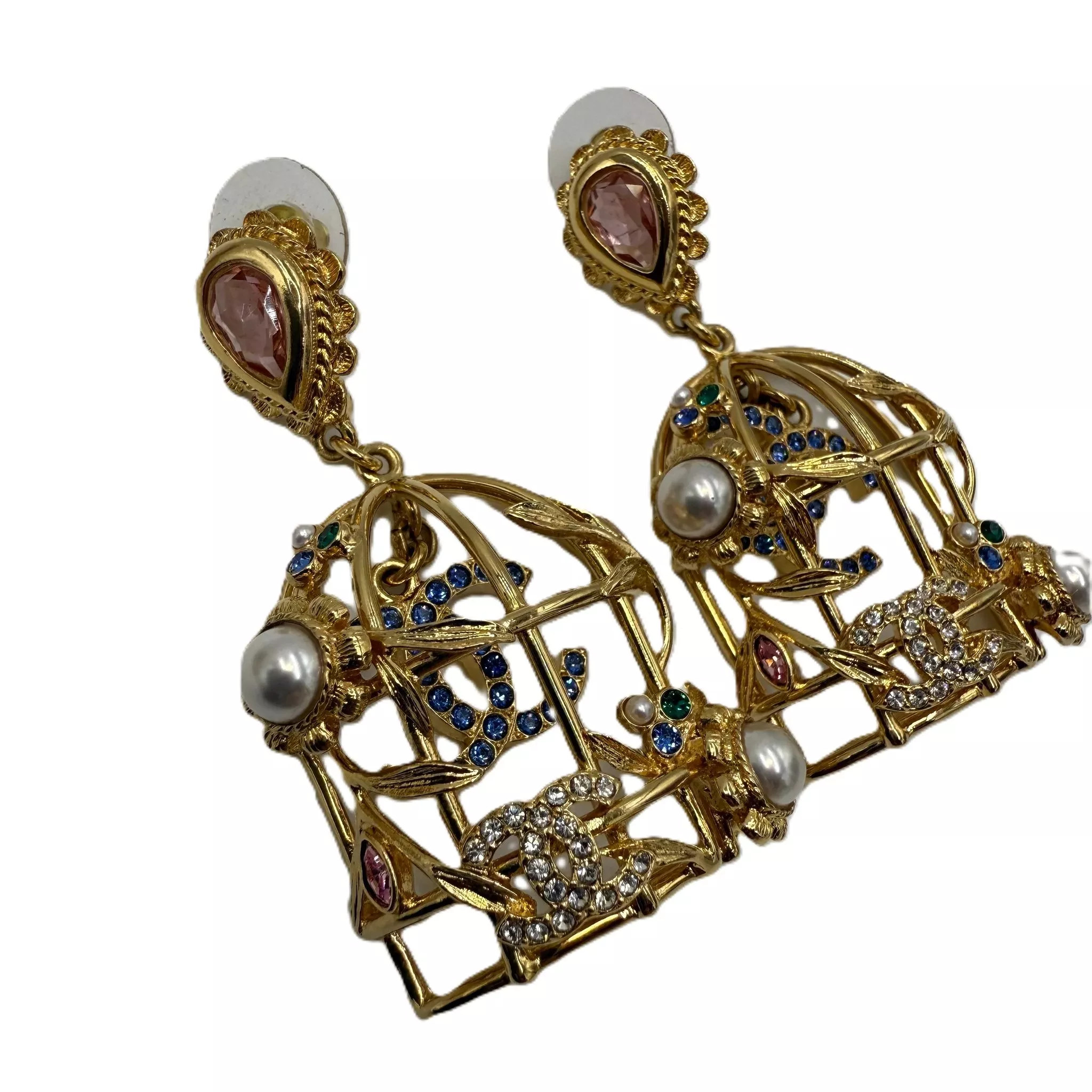 Chanel Birdcage Yellow Gold Earrings - Image 6