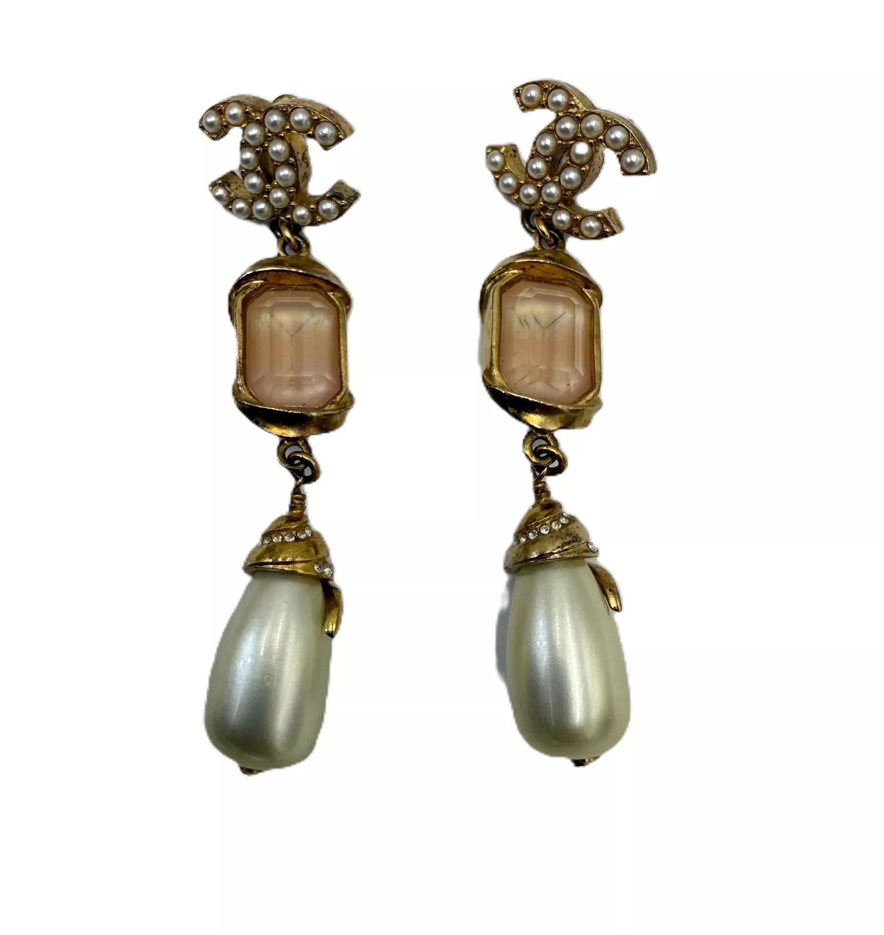 Chanel Pearl Drop Swing Earrings