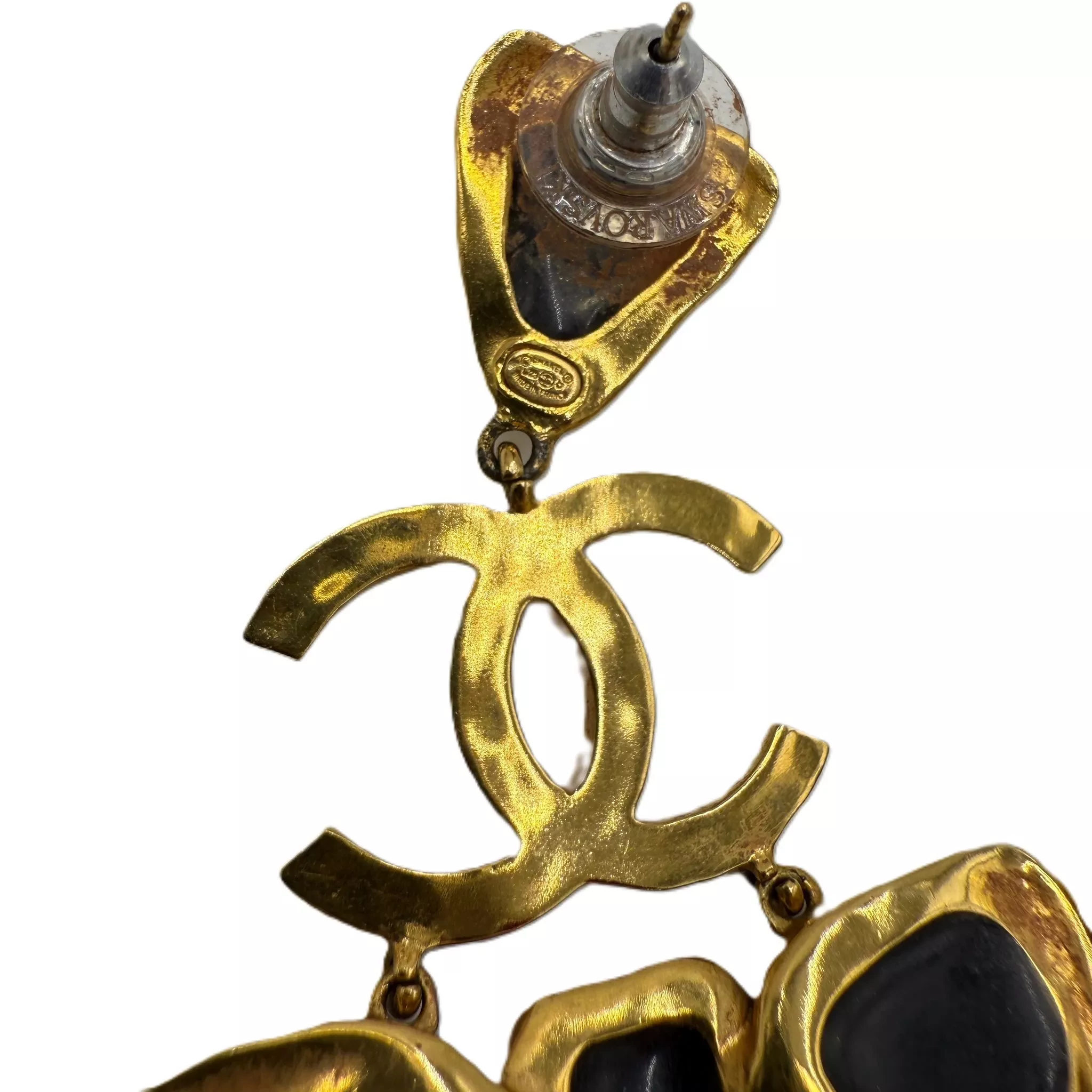 Chanel CC Gripox Pearl Drop Earrings - Detail 1