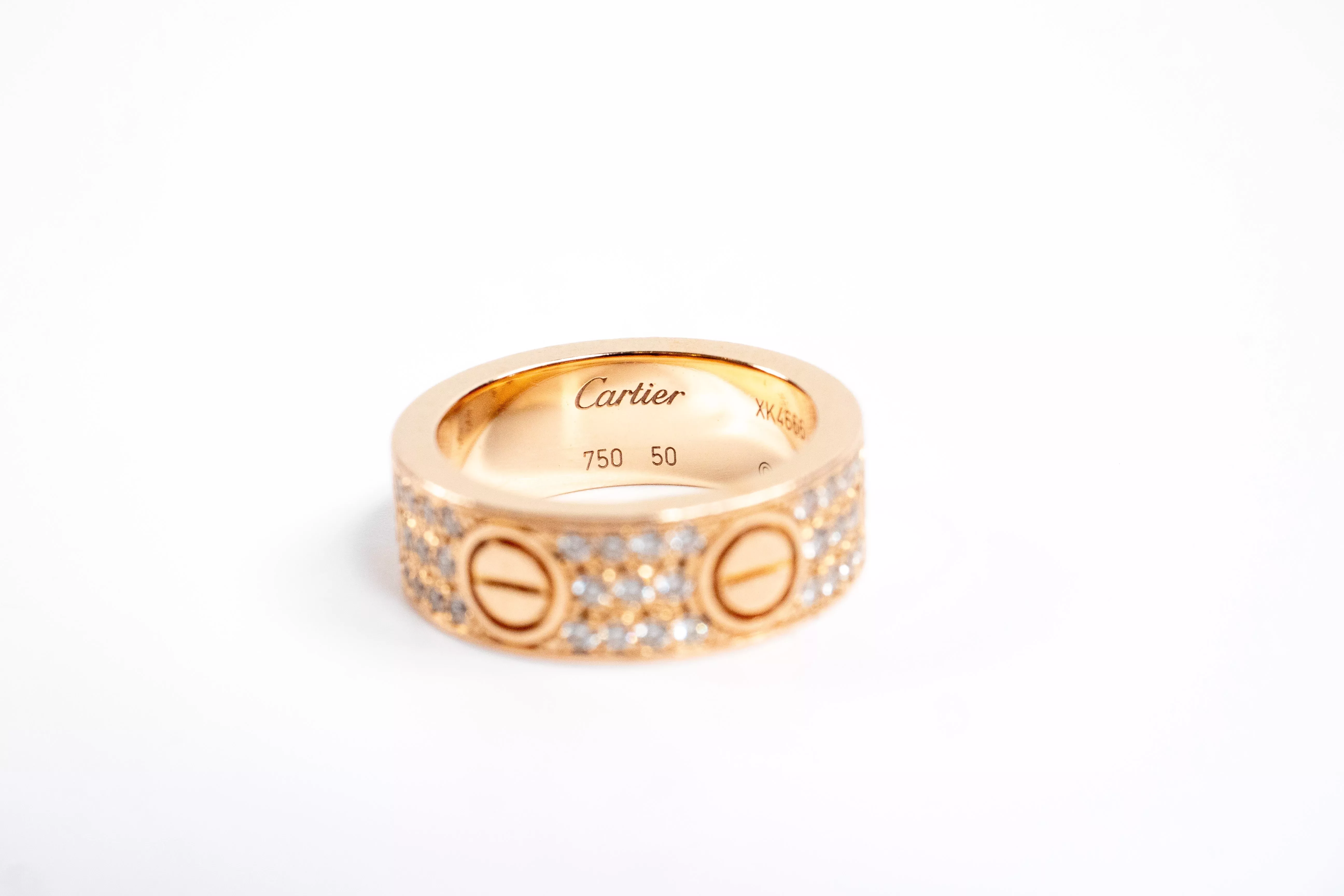 Cartier Rose Gold Diamond Ring - Back view