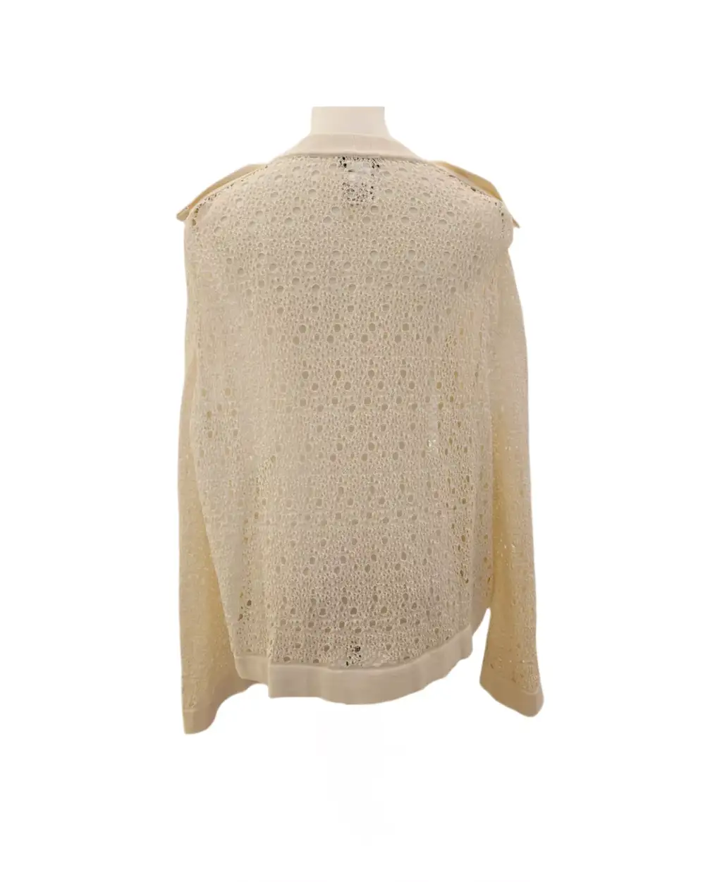 Chanel Perforated Crochet Knit Cardigan - Side view