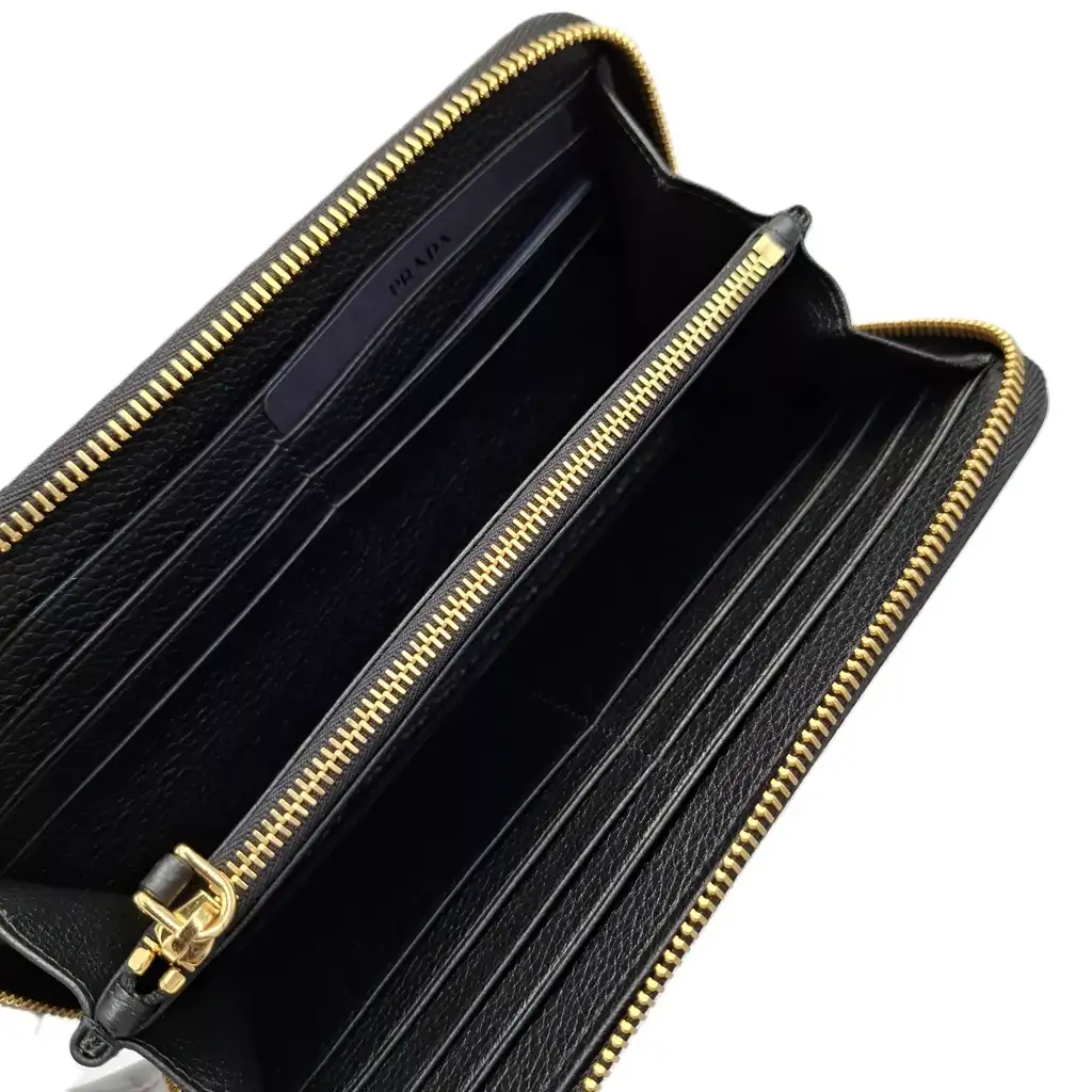 Prada Large Hibiscus Leather Wallet - Side view