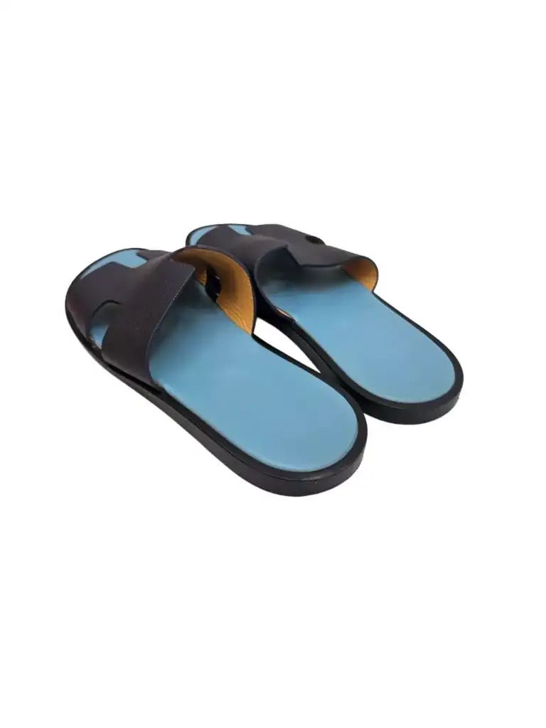 Hermès Blue Izmir Flat Sandals - Image 6