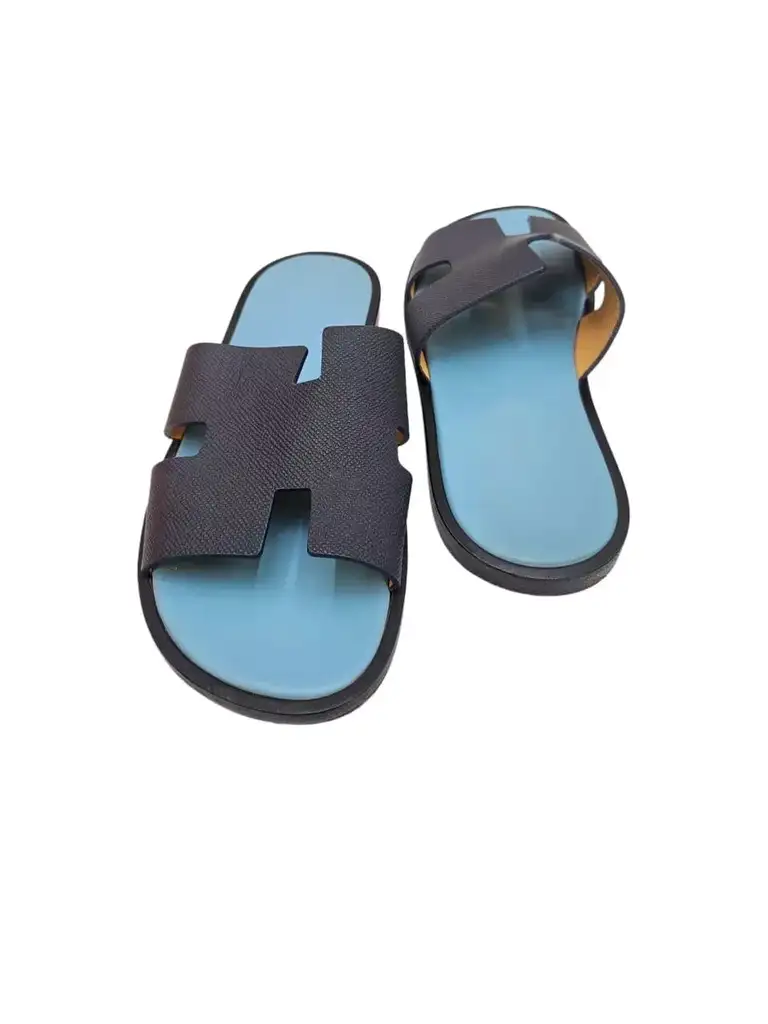 Hermès Blue Izmir Flat Sandals - 4