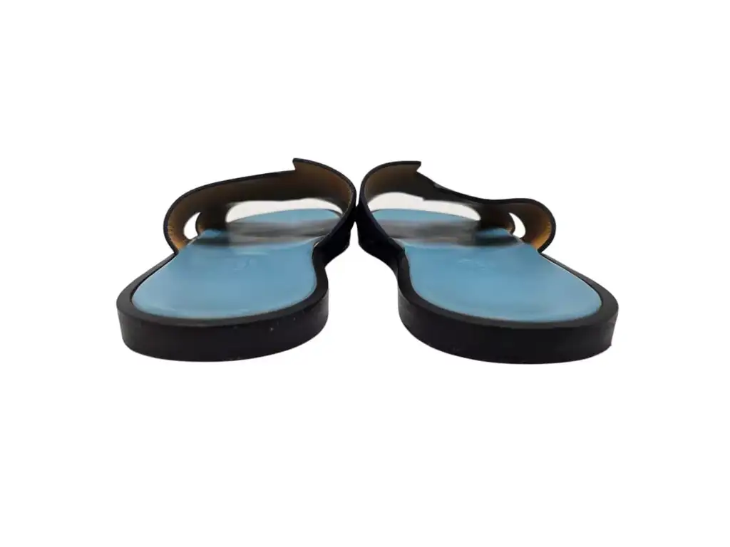 Hermès Blue Izmir Flat Sandals - Detail 2