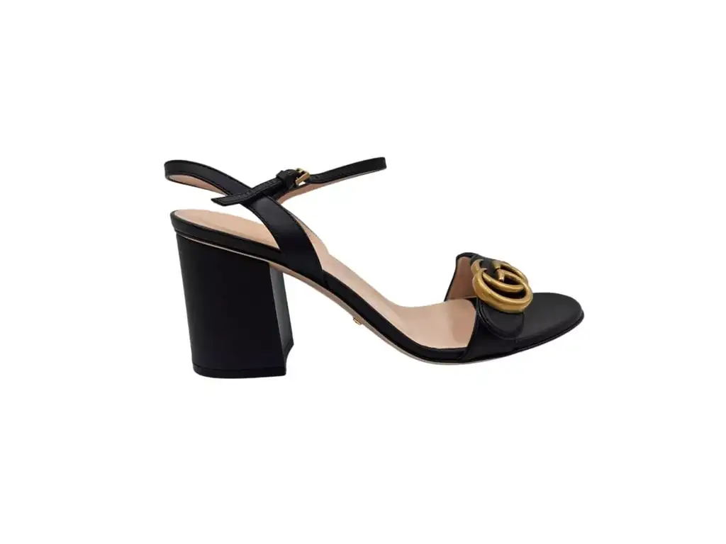 Gucci Black GG Marmont Sandals