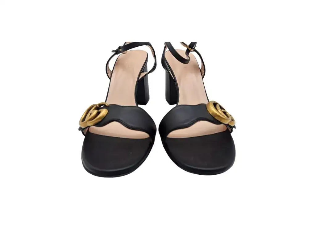 Gucci Black GG Marmont Sandals - Image 11