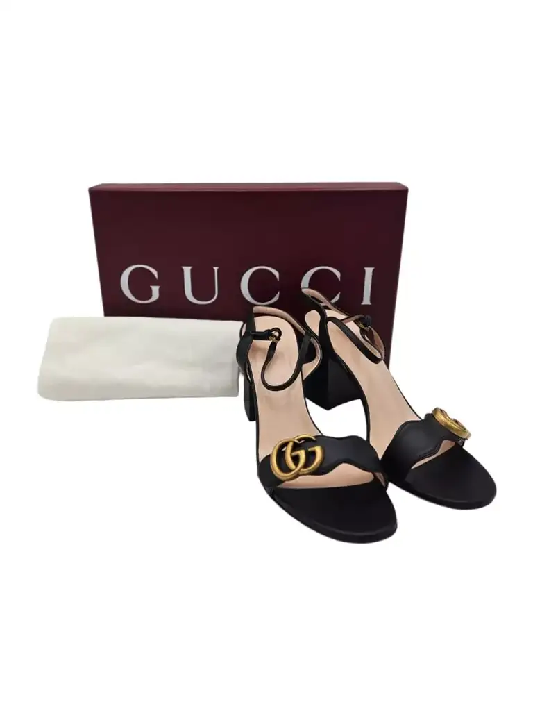 Gucci Black GG Marmont Sandals - Image 12