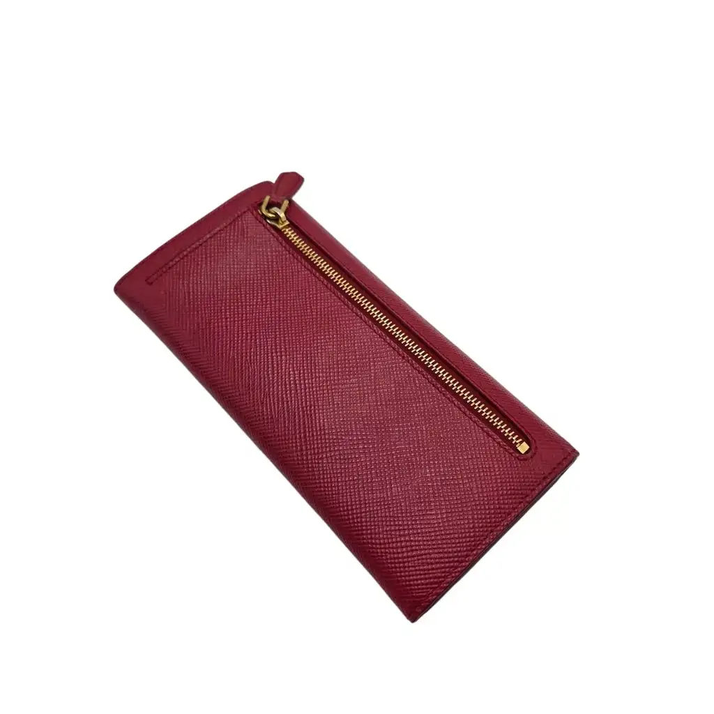 Prada Red Large Leather Wallet - Back view