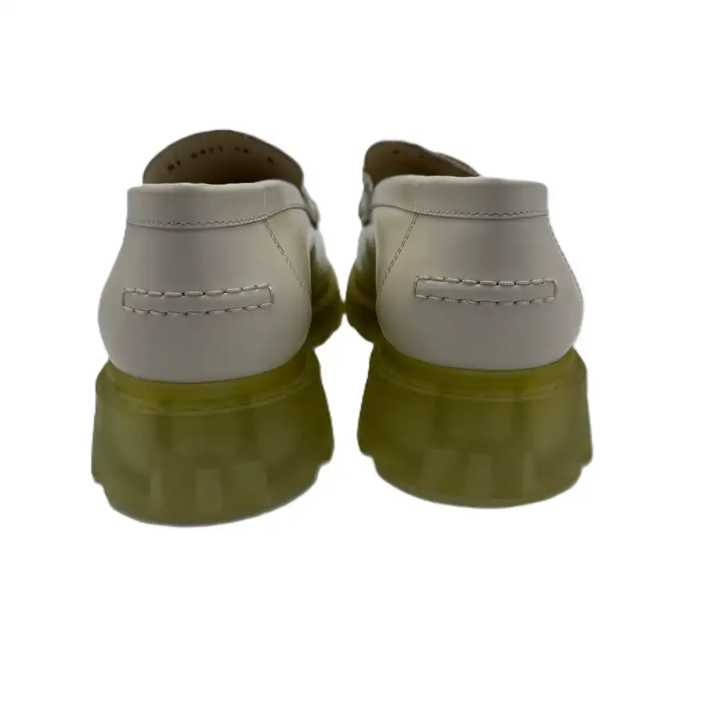 Christian Dior White Leather Code Loafers - Back view