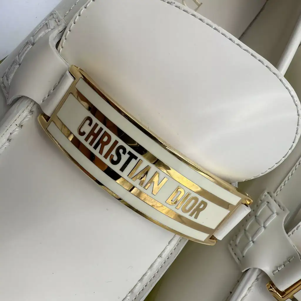 Christian Dior White Leather Code Loafers - Detail 1