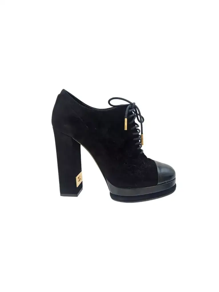 Chanel Suede Cap Toe Boots