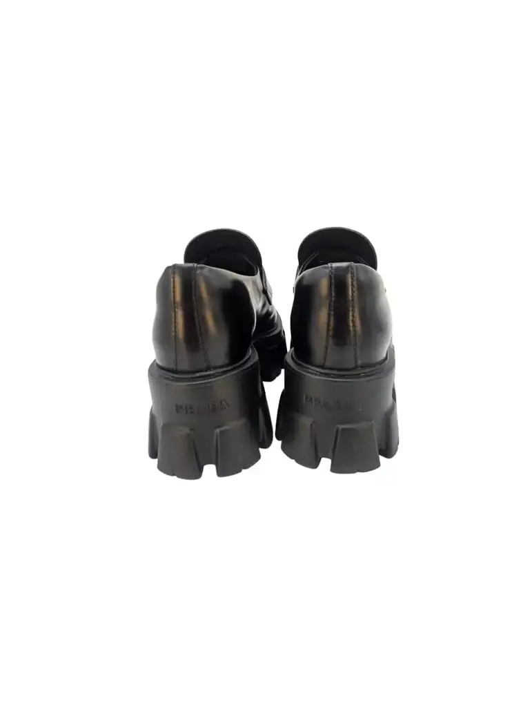 Prada Black Monolith Leather Loafers - Image 10