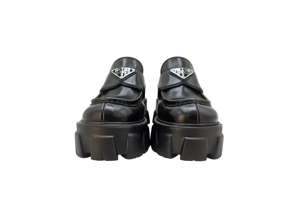 Prada Black Monolith Leather Loafers - Image 11
