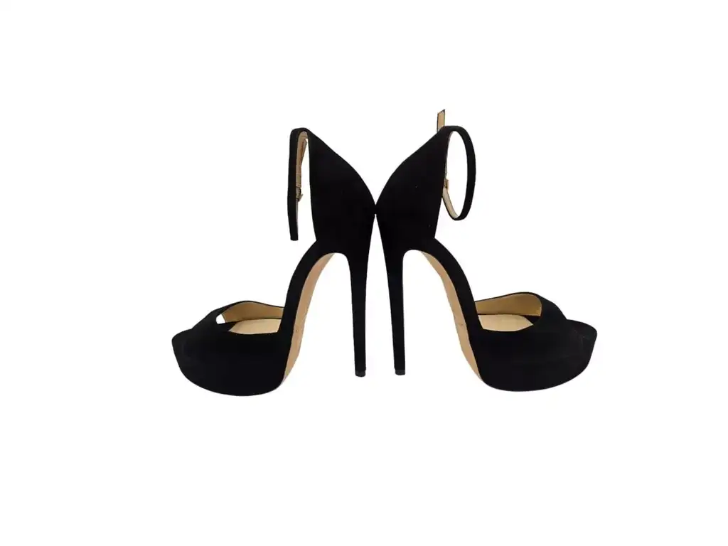 Jimmy Choo Black Suede Platform Sandals - Image 6