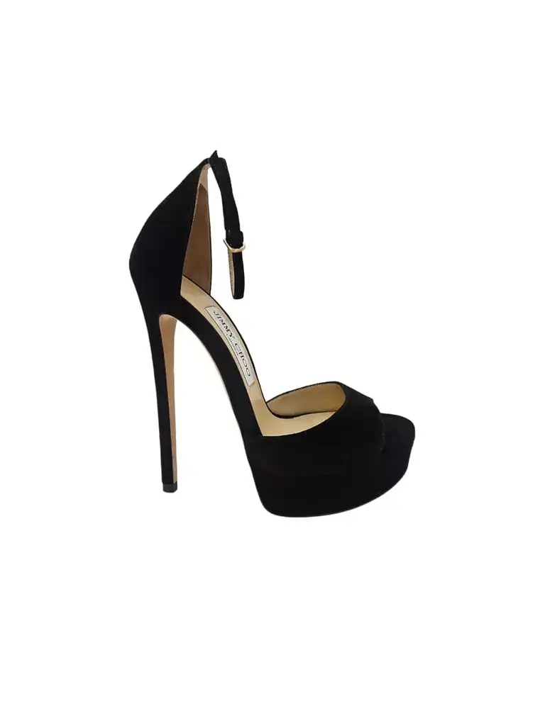 Jimmy Choo Black Suede Platform Sandals - Detail 2