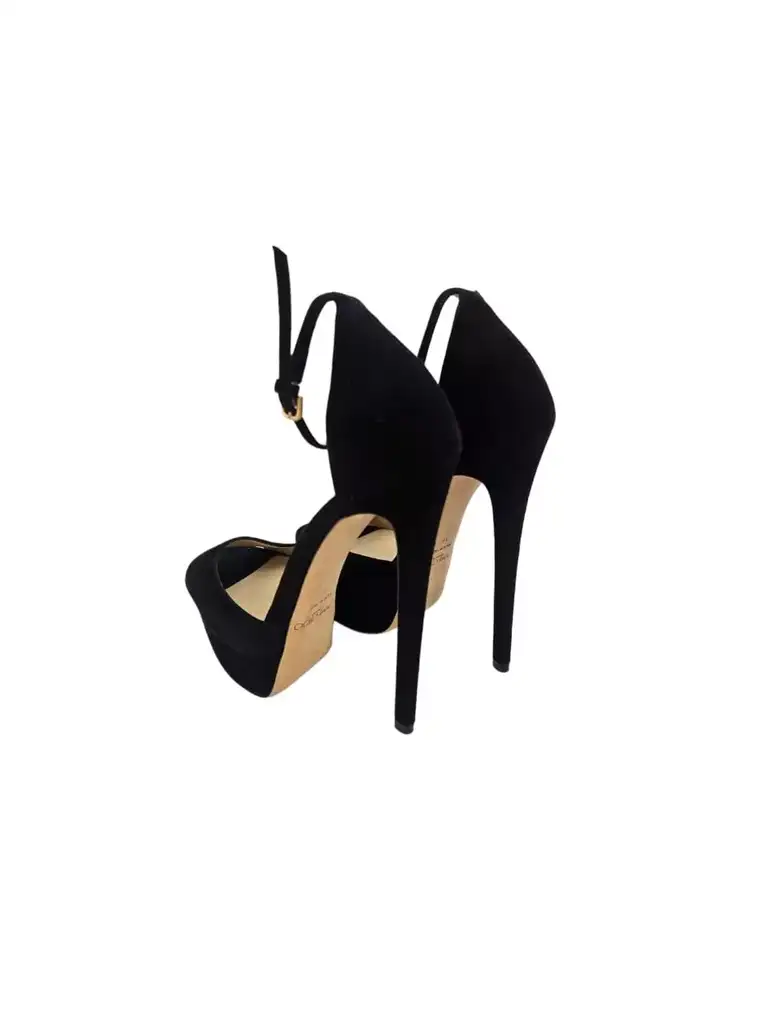 Jimmy Choo Black Suede Platform Sandals - Image 10