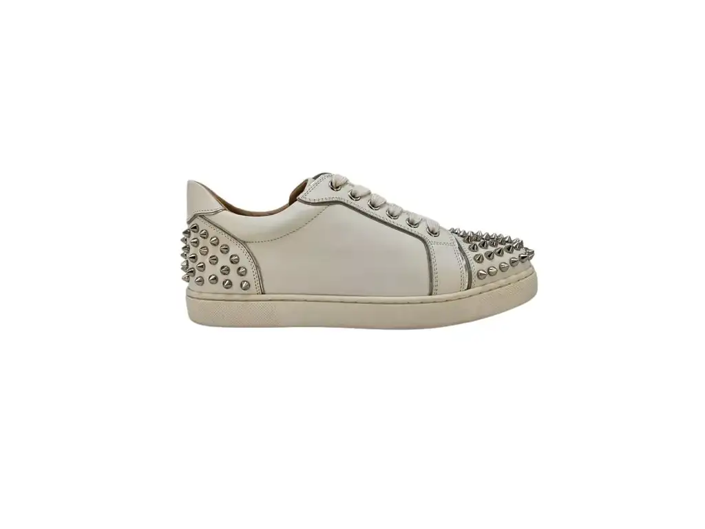 Christian Louboutin White Spikes Sneakers