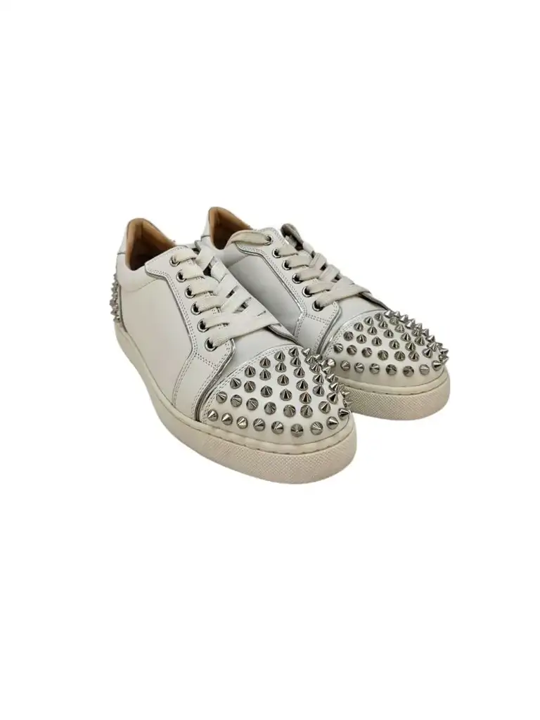 Christian Louboutin White Spikes Sneakers - Back view