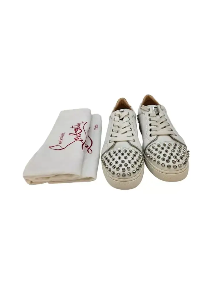 Christian Louboutin White Spikes Sneakers - Image 10