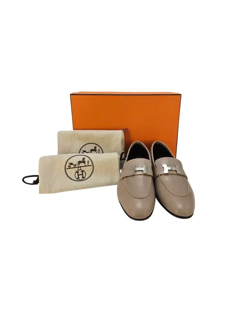 Hermès Goatskin Leather H Shoes - Image 12
